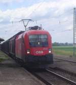 BB mit der 1116 015 im Bahnhof Mangolding