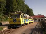 Im Talbahnhof der  Wendelsteinbahn  in Brannenburg kurz vor der Abfahrt des Zuges am 8. September 2009.