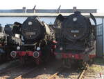 BR 52 8168-8 + BR 44 546 stehen an der Drehscheibe im Eisenbahnmuseum Nrdlingen. 30.Mai 2025