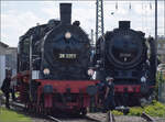 4. Nrdlinger Eisenbahnfest.

38 2267 darf ein wenig auf dem Gelnde rangieren. Hier sind beide Loks mit 'groen Ohren' im Bild, auch die 01 066. Juni 2025.