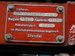 Typenschild der 50 3552 2 im Sdwestflischen Eisenbahnmuseum Siegen am 08.08.09