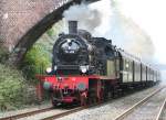 Die 78-468 heute als Sonderzug fr das Brckenfest 2009 unterwegs, hier bei der Einfahrt in Solingen Schaberg am 25.10.09 