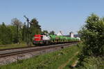 4185 113 (DE 18 113) war mit einem Mllzug am 12. Mai 2025 in Nabburg in Richtung Regensburg unterwegs.