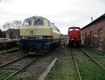 Auch mal wieder ein Besuch in Schleusingen zählte,am 05.April 2025,zu meiner Tour.Hier standen die RP 218 488 und die Schleusinger Rangierlok 363 170. 