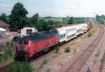DB 218 155 (Bw Flensburg) + Doppelstockwagen + 218 183 Wilster 18.06.1995 