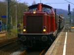 212 007 fuhr am 14.4.2012 in Essen Steele Ost ein.
