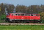 218 436-4, aufgenommen bei einer Solofahrt auf der Strecke Ulm-Augsburg, kurz nach Mindelaltheim, am 06.05.08.