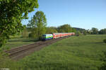 218 443-0 mit dem RE2 4857 Hof - München bei Rothenstadt bei Weiden. 01.05.24