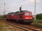 232 190-9 und 233 127-0 rangieren in Berlin-Schnefeld. 14.08.07