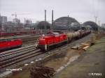 290 526-3 durchfhrt Dresden HBF mit ein Gterzug. 16.02.07