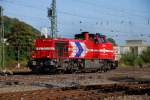 Die DH 705, der HGK, eine MAK G1700BB, aufgenommen am 13.09.09, bei der Durchfahrt durch den Bahnhof Treuchtlingen,