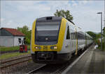 Abschiedfahrten von 52 7596.

In Lauchringen durcheilen zunächst 612 006 und 612 129 die Szene. Mai 2025.