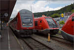 641 008 parkt in Waldshut hinter dem Dostozug mit 245 036. August 2025.