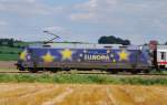 Die Europa-Lok, 101 101-4, aufgenommen am 28.07.09, Strecke Augsburg-Ulm, kurz vor Mindelaltheim.