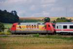 Die  Gemse-Seite  der 101 035-4, ARD-Buffet! Aufgenommen am 14.08.09, Strecke Ulm-Augsburg, kurz nach Mindelaltheim.