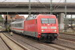 BR 101 134-5 D-DB als (IC 2375/2393 Dagebll/Westerland -> Stuttgart Hbf) bei der Ausfahrt HH-Harburg.  9.Oktober 2025