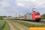 101 001 durchfuhr mit ihrem IC am 10.06.12 Vehrte.