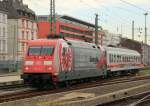 Zum ersten Mal die Eintracht Frankfurt 101 110-5 in Frankfurt Hbf 29.08.2012  
