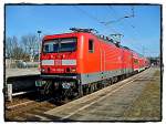 BR 114 008-6 auf der Linie RE3 nach Elsterwerda in Bernau