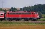 115 383-2, aufgenommen auf der Strecke Ulm-Augsburg, kurz nach Mindelalheim, am 08.08.09.