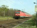 143 809-2 zieht ihre RB11 Frankfurt/Oder beim ex HP Vogelsang. 19.04.07