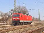BR 143 168 von DB Regio Verliehen an InterTourex als LZ in Richtung Magdeburg Hbf bei der Vorbeifahrt MG-Neustadt. 8.Mrz 2025