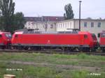 145 019-6 eingekeilt von Schwester Maschinen in Frankfurt/Oder. 28.05.07