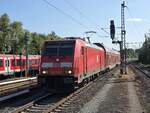 BR 146 216-7 mit dem (RE1 / 13006 Bchen -> Hamburg Hbf) bei der Einfahrt HH-Bergedorf. 20.06.2025