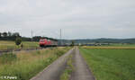 152 008-9 zieht mit einem KLV-Zug bei Oberdachstetten in Richtung Norden. 02.07.24