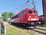 BR 155 273-6 der Budamar West Steht im BW Lutherstadt Wittenberg beim Orientrot Treffen am 27.Mai 2023