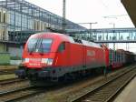 182 021-6 mit gem. Gterzug durch Regensburg Hbf, 14.03.2009