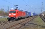 Die  Blaue Wand  mit 185 019 am 21.3.2012 in Oelde