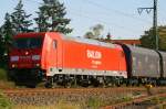 Die 185 312-6 mit einem Gterzug aufgenommen in Flrsheim am 23.09.2009
