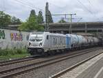 BR 187 307-4 Railpool mit einen Kesselzug bei der Durchfahrt HH-Harburg -> Maschen/Buchholz. 19.06.2025