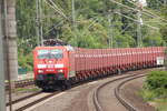 BR 189 061-5 DB Cargo mit einen Gterzug bei der Durchfahrt HH-Bergedorf in Richtung HH-Rothenburgsort. 9.Juli 2025
