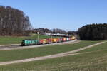 6193 757  Green Mobility Alliance  war mit einem Containerzug am 19. Mrz 2025 bei Axdorf in Richtung Rosenheim unterwegs.
