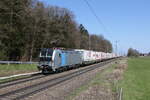 6193 195 mit einem  MARS-KLV  auf dem Weg nach Mnchen. Aufgenommen am 11. April 2025 bei Hufschlag.