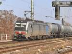 BR 6193 114 von Railpool mit Kesseln bei der Durchfahrt MG-Neustadt. 8.Mrz 2025
