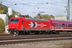 Die HGK im Personenverkehr! 145-CL 012, aufgenommen am 03.10.09, bei der Durchfahrt durch Treuchtlingen.