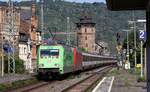 DB 101 088-3  DEVK  + 101 056 mit dem EC 7 nach Basel. Oberwesel 13.08.2025