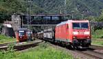 DB 185 080-8 REV/LMR 9 /13.09.18 mit Misch-Güterzug Durchfahrt Bingen am Rhein. 09.08.2025