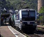 RailPool/RTB Cargo 193 999-0 REV/MMAL/05.10.19 mit Kesselzug gen Bingen unterwegs. Boppard 10.08.2025