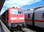 111 179 als RE nach Mnchen Hbf in Nrnberg Hbf. 02.08.2006