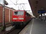 111 138 als RE 15 nach Emden Hbf in Mnster (Westf.) Hbf. 14.03.2009