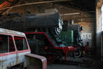 50 3552 und Tkt48 160 im Lokschuppen des ehemaligen Bw Hanau am 02.03.2025
