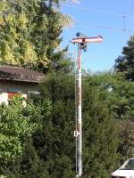 Altes Flgelsignal im Bahnhof von Rosenheim. Fotografiert am
5. Oktober 2008.