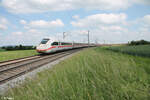 412 041-2  Baden Wüttemberg  als Umleiter ICE bei Uffenheim gen Norden. 04.06.24