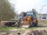 Baumaschien am neuen Bahnhof