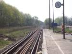 Blick in Richtung Hoppenwalde die Schienen wirken endlos