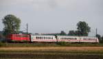 Dieser tolle Schad-PbZ berraschte mich am 25.09.09, gerade wie ich zusammenpacken wollte, auf der Strecke Augsburg-Ulm. 115 154-7 + 1x IC Steuerwagen + 1 IC Waggon + nochmal 1 IC Steuerwagen! Aufgenommen kurz vor Mindelaltheim.